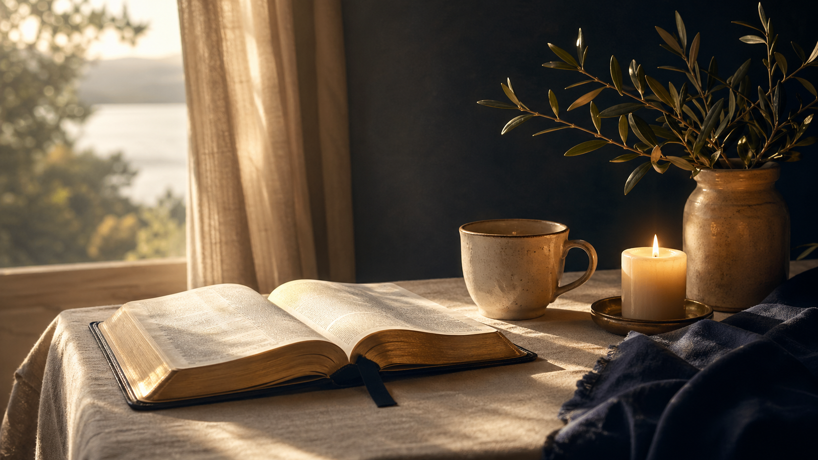 Open Bible in quiet window light for The Rest That Remains